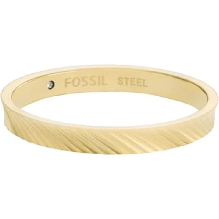 Fossil Damenring aus Edelstahl, Größe 8, Senfgold, polierte Oberfläche – Bild 1