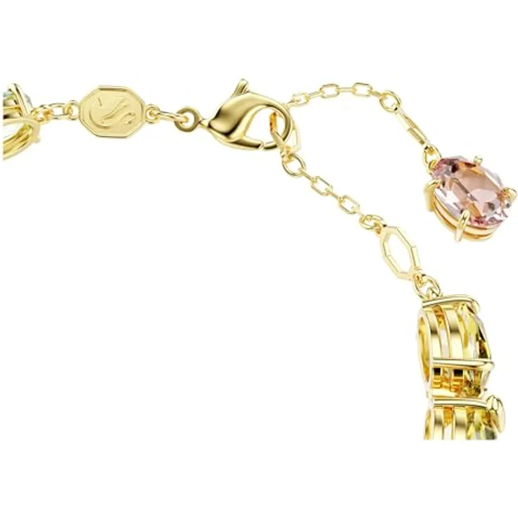 Swarovski Gema Tennis Armband, Vergoldetes Damenarmband mit Mehrfarbigen Kristallen, Armbandlänge 15.5-20 cm, Motivgröße 0.8 x 0.9 cm – Bild 3