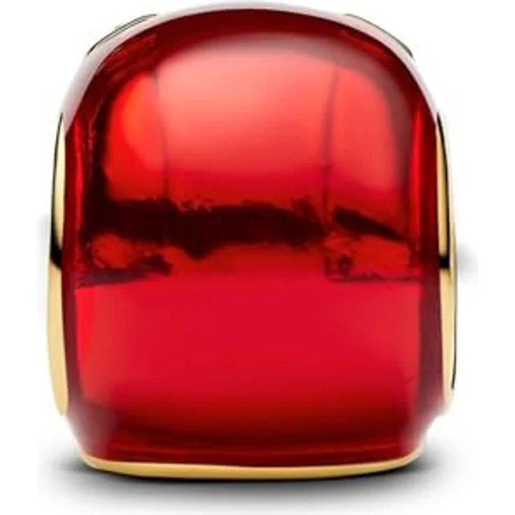 PANDORA Moments Marvel Iron Man Helm Charm, 14K vergoldet mit roter Emaille und Glow-in-the-Dark Augen, kompatibel mit Moments, 764213C01 – Bild 3