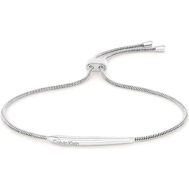 Calvin Klein ELONGATED DROPS, Damen Gliederarmband aus poliertem Edelstahl, verstellbar mit graviertem Logo, Innenumfang 16 cm – Bild 1