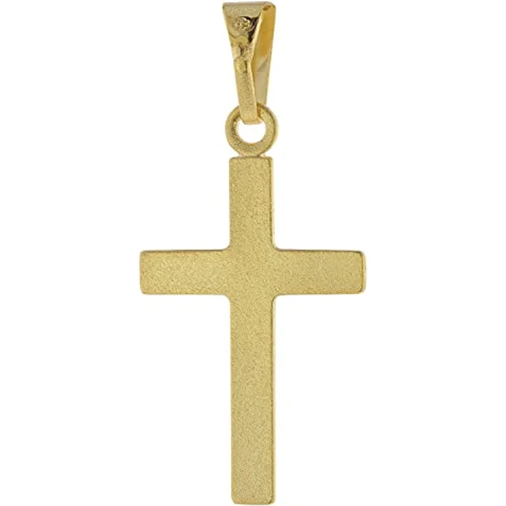 trendor Damen Kreuz-Anhänger 333 / 8K Gold mit vergoldeter Silberkette, 42 cm, inkl. Schmuck-Box – Bild 2