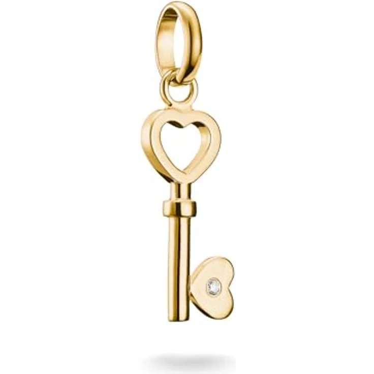 Thomas Sabo Charm Club Connect Charm-Anhänger Liebesschlüssel, aus 18k vergoldetem recyceltem 925 Silber, mit filigraner Öse, CC1241-414-14 – Bild 1