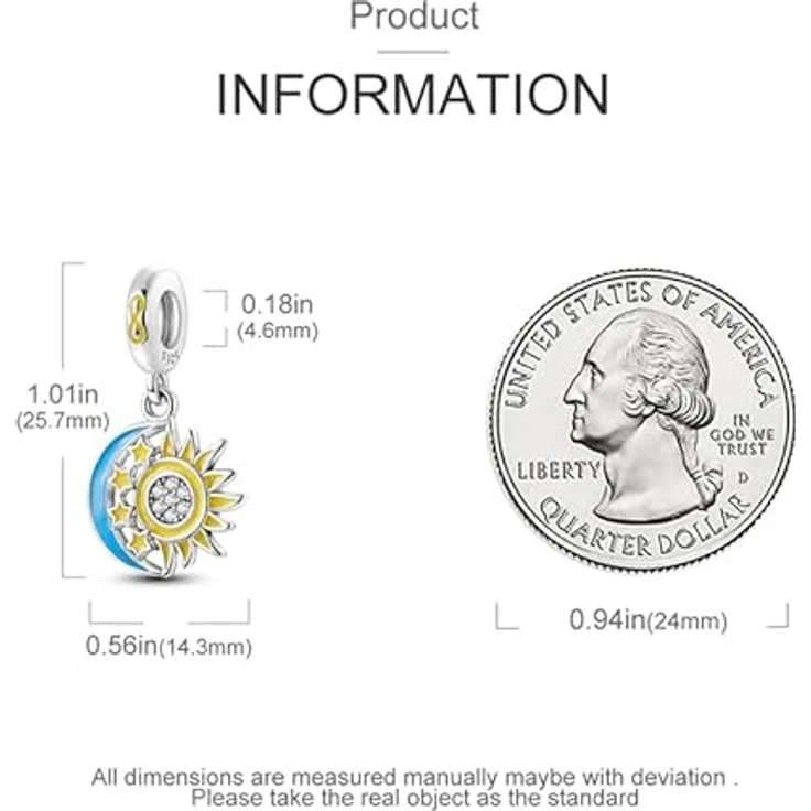 TINSLO Charm Anhänger Damen 925 Sterling Silber mit Zirkonia-Steinen, kompatibel mit Pandora Armbänder und Halsketten, geeignet für Frauen und Mädchen – Bild 5