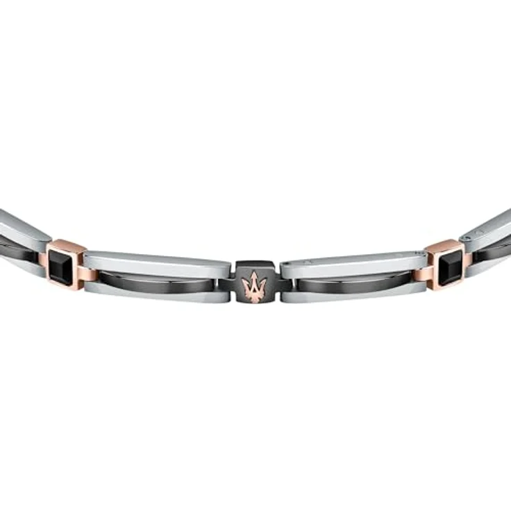 Maserati Ceramic Herren Armband JM223ATZ19, elegantes Armband mit Clip-Verschluss, 210 mm, Edelstahl-Glieder – Bild 2