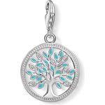 Thomas Sabo Charm-Anhänger Tree of Love, Türkis, 925 Sterling Silber, Charm Club mit Karabinerhaken