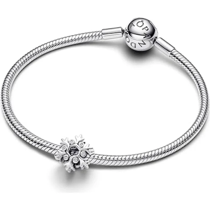 PANDORA Moments Schneeflocke Charm, Sterling-Silber mit Zirkonia, winterliches Design, kompatibel mit Moments, 794249C01 – Bild 3