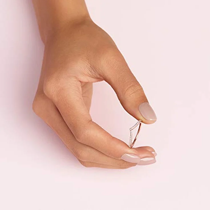 PANDORA Sparkling Wishbone Ring, 14 Karat vergoldete Metalllegierung mit Cubic Zirkonia Steinen, Größe 58, Timeless Collection – Bild 5