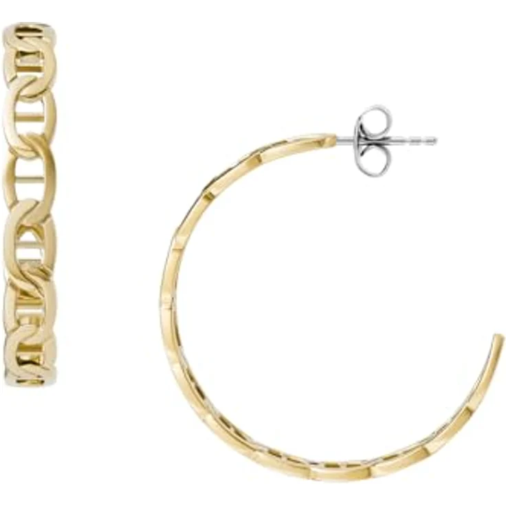 Fossil Damen Ohrringe aus goldfarbenem Edelstahl, Poliertes Finish mit Pfostenverschluss – Bild 1
