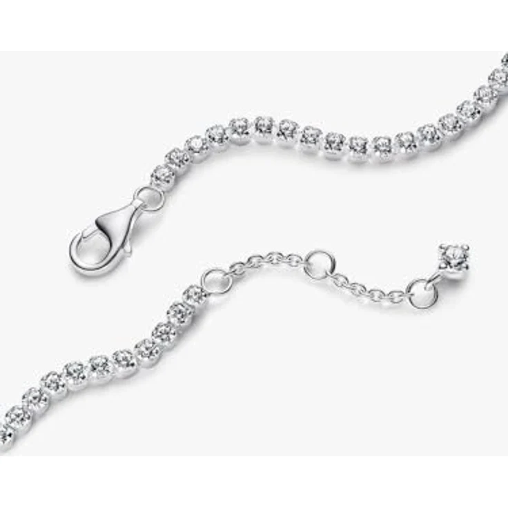 Pandora Tennisarmband Funkelnde Zirkonia, 14K Vergoldet, 16 cm, gelbgoldfarben, mit 61 Steinen im Brillantschliff – Bild 2