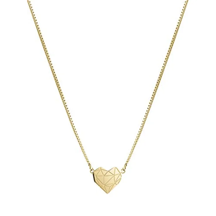 LIEBESKIND BERLIN Damen-Collier aus goldplattiertem Edelstahl, 40 cm Venezianerkette mit Karabinerverschluss