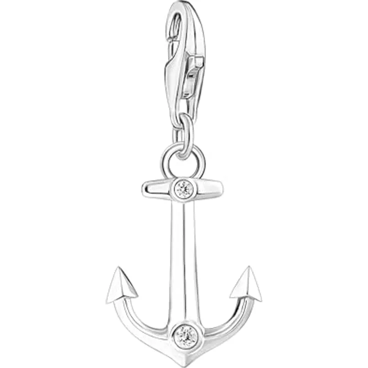 THOMAS SABO Charm-Anhänger Anker, Silber 925 mit Steinen, für Charm-Armbänder und Ketten