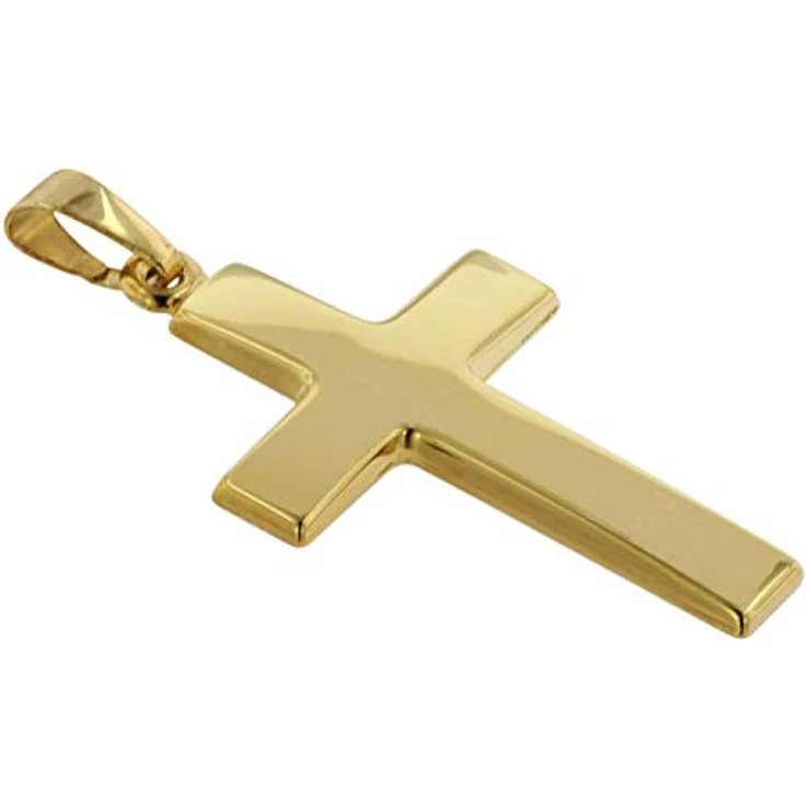 trendor Kreuzanhänger Gold 585 (14 Karat) 24 mm Damen und Herren, eleganter Schmuck aus Echtgold, Geschenkidee in Geschenk-Box – Bild 2