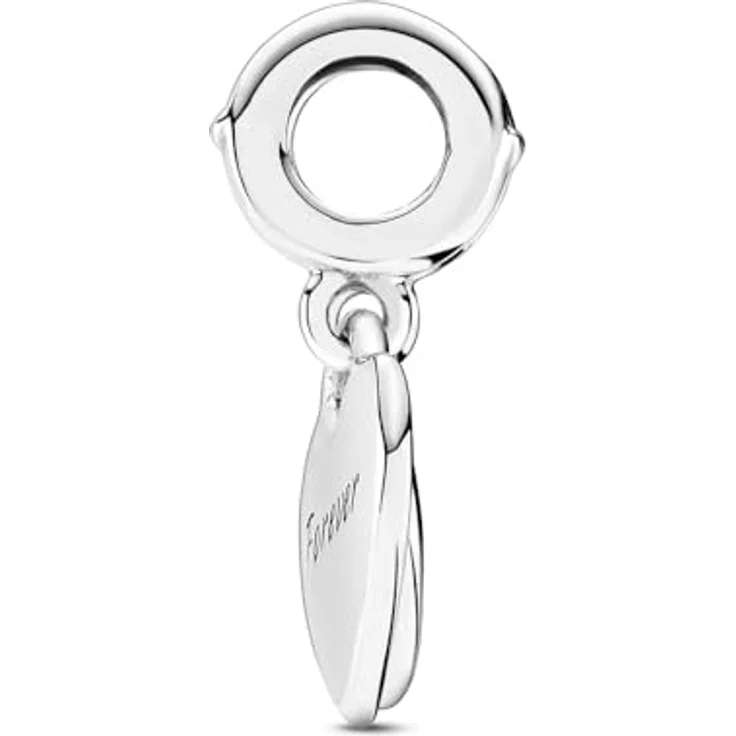 PANDORA Doppeltes Herz Charm-Anhänger, Sterling-Silber mit Gravuren „In my heart“ und „Mother“, Emaille-Herz mit „Daughter“ und „Forever“ – Bild 3