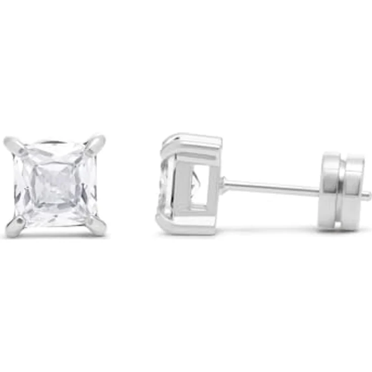 FAVS Herren-Ohrhänger Edelstahl mit 2 Zirkonsteinen, One Size, zeitloses Design – Bild 2