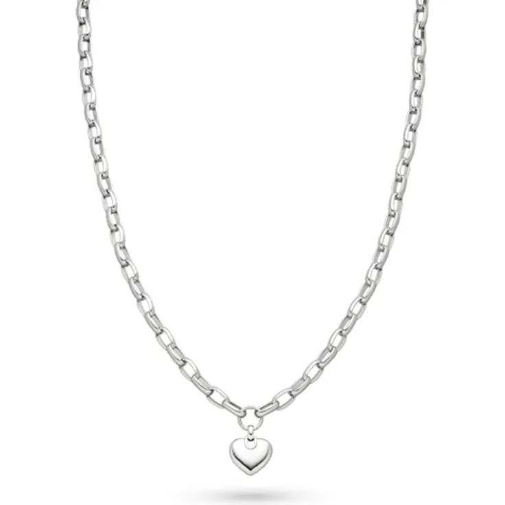 s.Oliver Necklace, elegante Halskette aus poliertem Edelstahl, Silber, 55 cm Gliederkette, wasserfest & hautfreundlich