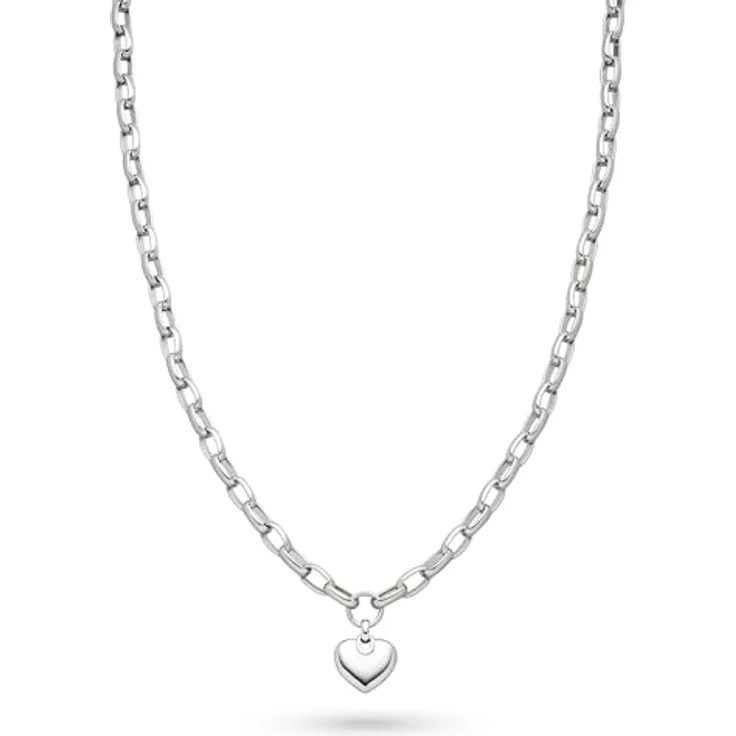 s.Oliver Necklace, elegante Halskette aus poliertem Edelstahl, Silber, 55 cm Gliederkette, wasserfest & hautfreundlich – Bild 1