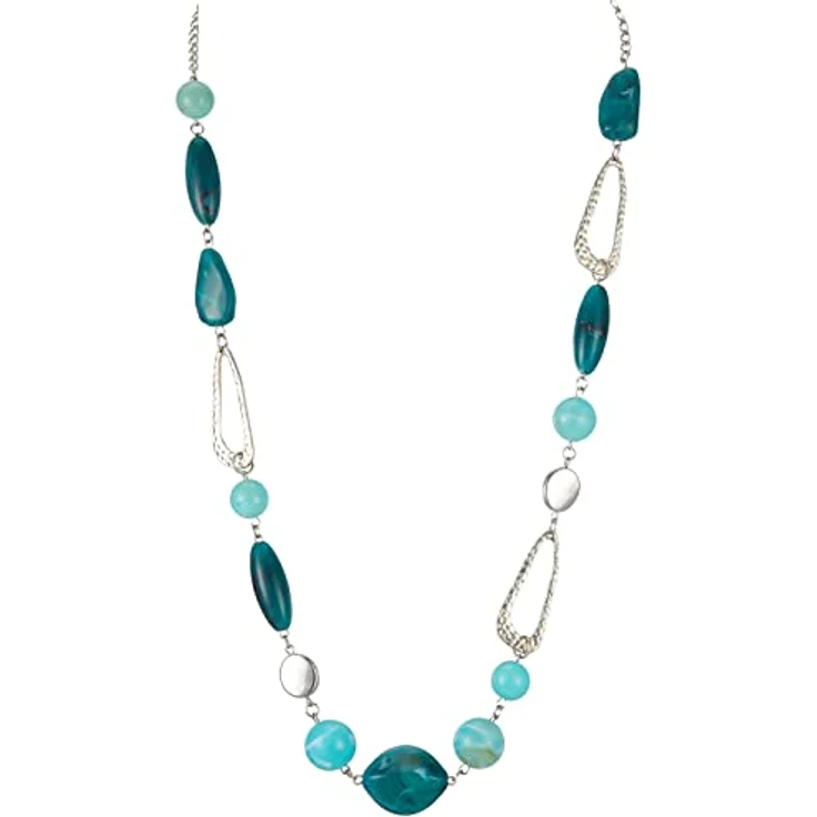 FULU AUTUMN Lange Perlenkette Damen Boho Statement Schmuck, 35 Zoll in Sea Green, handgefertigt aus Glas und Kristall, hypoallergen – Bild 1