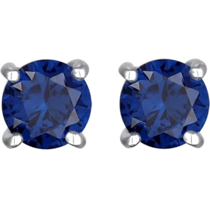 Kuzzoi Herren Ohrringe Ohrstecker Rund (6 mm) mit synthetischen blauen Saphir aus 925 Sterling Silber, zeitloser Ohrschmuck für Männer – Bild 2
