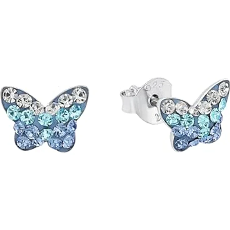 Amor Paar Ohrstecker Schmetterling, mit Preciosa Crystal, filigranes Design für Kinderohren – Bild 1