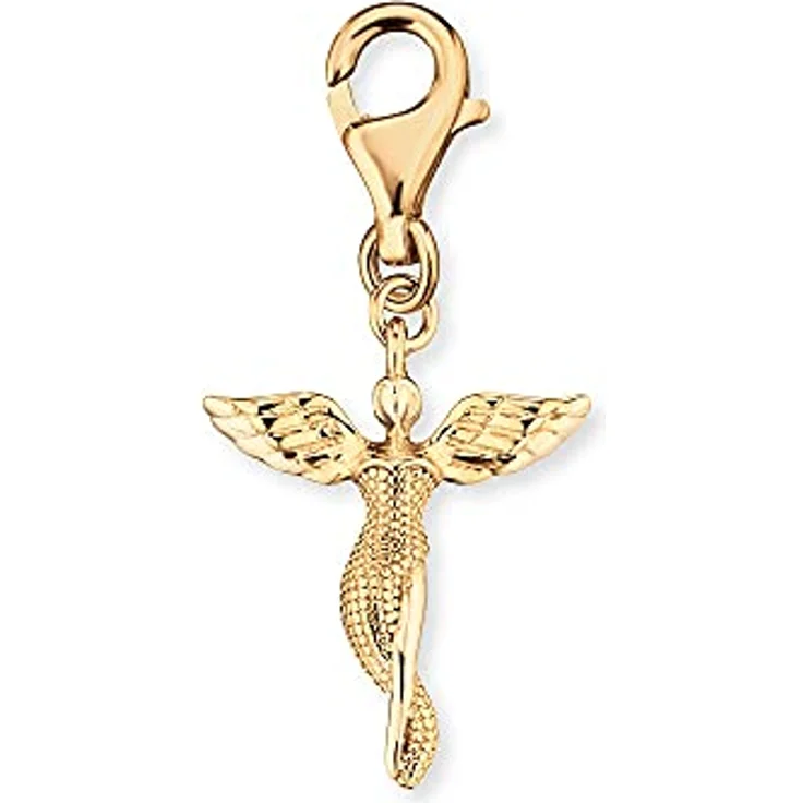 Engelsrufer Damen Charm Anhänger Schutzengel aus vergoldetem Sterling Silber, Karabinerverschluss, nickelfrei – Bild 1