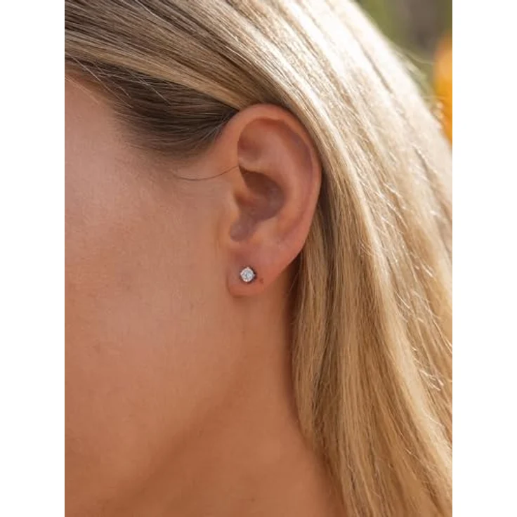 Purelei Pristine Ohrringe, Zeitlose Ohrstecker mit 6 mm Zirkonia, vergoldeter Edelstahl, hypoallergen, elegant für Damen – Bild 4