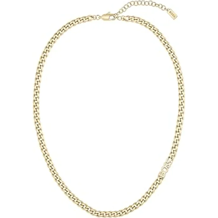 BOSS Jewelry Kassy for Her Halskette, Gelbgoldenes Edelstahl mit Panzerkette und Karabinerverschluss, 406 mm
