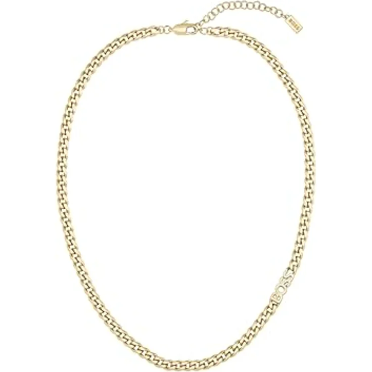 BOSS Jewelry Kassy for Her Halskette, Gelbgoldenes Edelstahl mit Panzerkette und Karabinerverschluss, 406 mm – Bild 1
