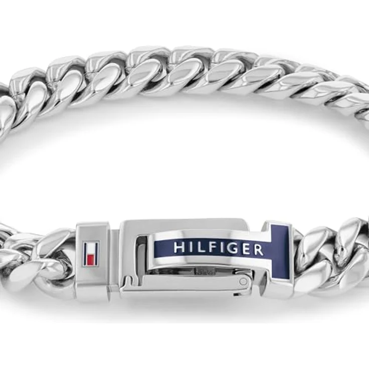 Tommy Hilfiger Jewelry Gliederarmband für Herren aus Edelstahl, 19 cm, gold oder silber, mit emaillem Tommy Hilfiger-Flaggenlogo – Bild 2