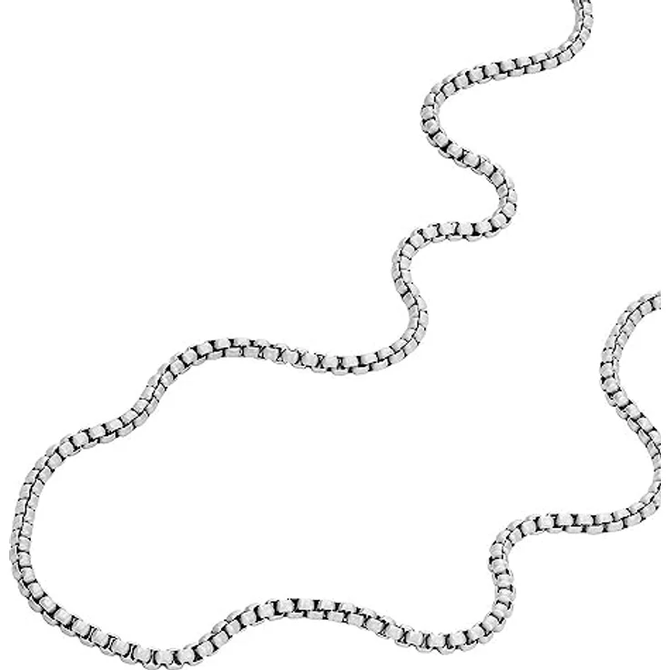 Fossil Herren-Edelstahl Halskette mit Karabinerverschluss, gebürstetes Römisches Silber – Bild 3
