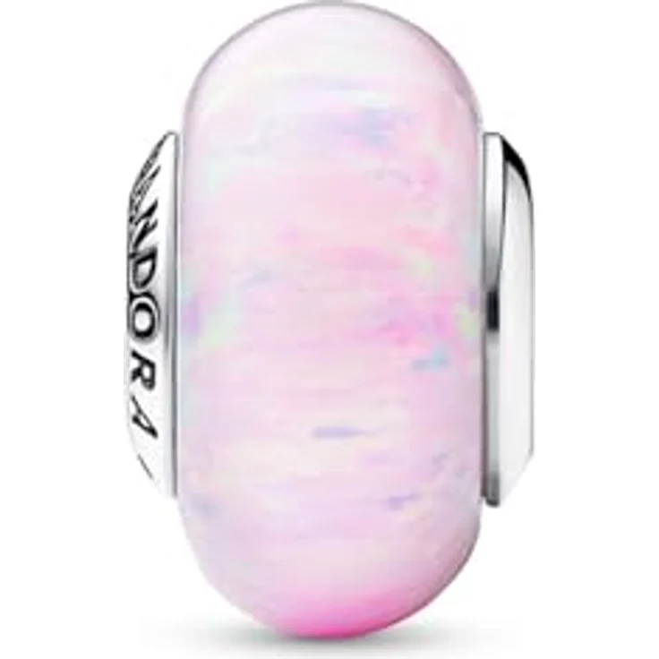 PANDORA Moments Charm, Schillerndes Rosafarbenes Design mit Laboropal und Glitzerstreifen, kompatibel mit Moments Armbändern, 791691C03 – Bild 2