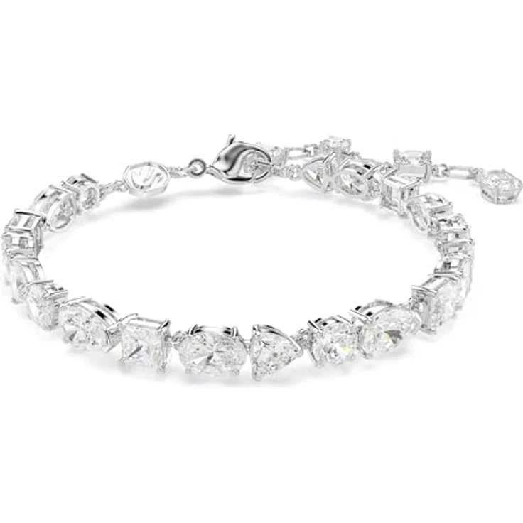 Swarovski Mesmera Armband, rhodiniertes Damenarmband mit weißen Zirkonia, 15.5-20.5 cm, 0.5 cm breit, Karabinerschließe – Bild 1