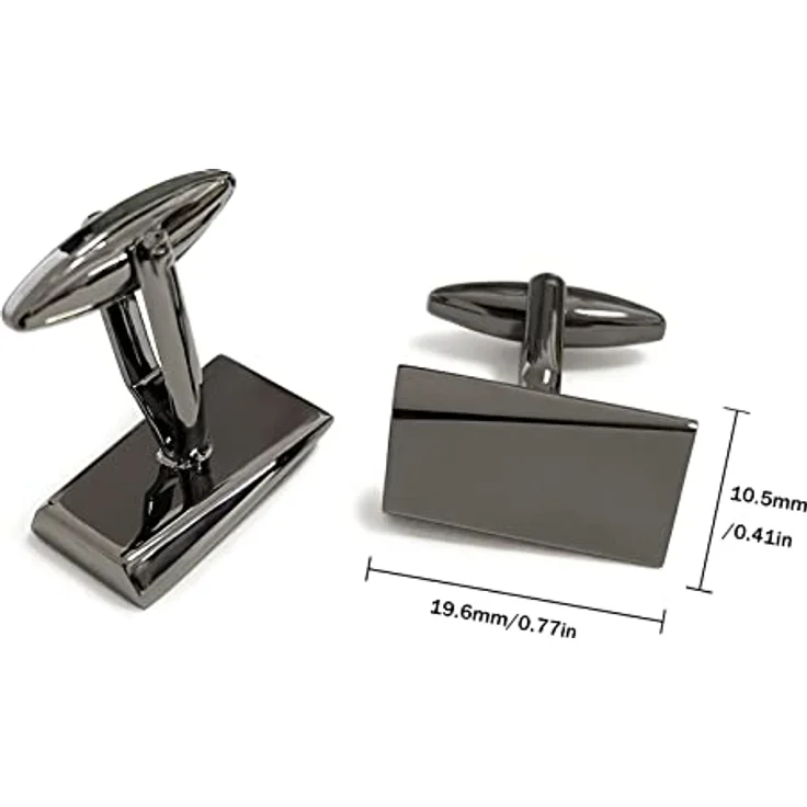 MERIT OCEAN Manschettenknöpfe Herren Schwarz, Klassische Cufflinks aus Edelstahl für Hochzeiten und Unternehmen – Bild 2