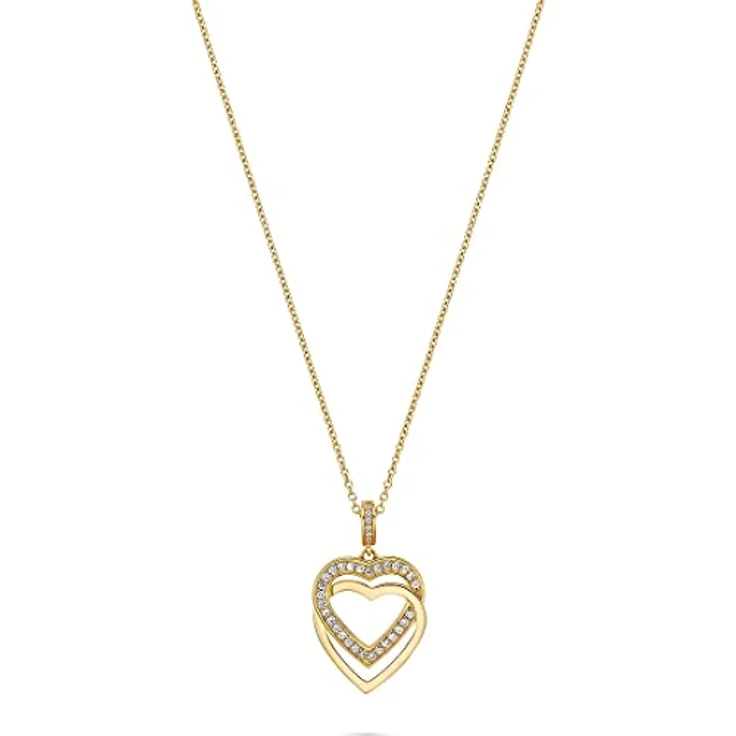 JETTE Damen-Halskette 925er Silber, Gelbgold, 39 Zirkonia, 45 cm mit Verlängerung – Bild 1