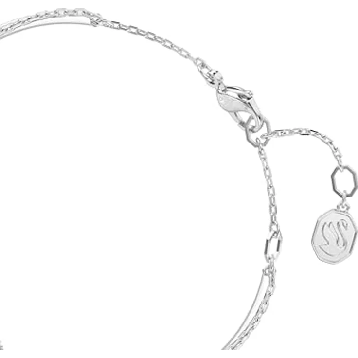 Swarovski Hyperbola Armreif, rhodinierter Damenarmreif mit Unendlichkeitssymbol und Swarovski Zirconia, klar – Bild 3