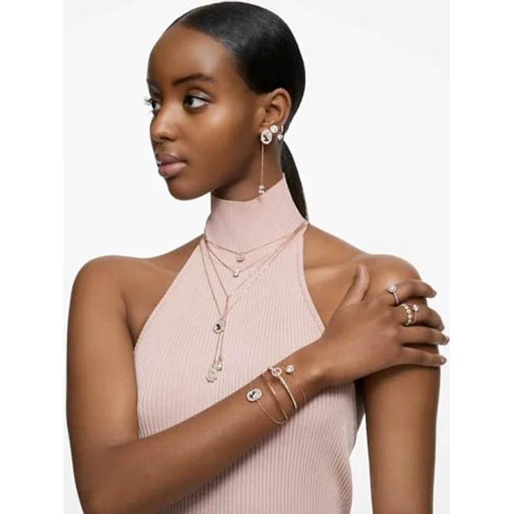 Swarovski Ohrstecker Una Angelic 5638769, Creolen aus Roségold mit Swarovski-Kristallen in klarem Weiß, klappbar – Bild 6
