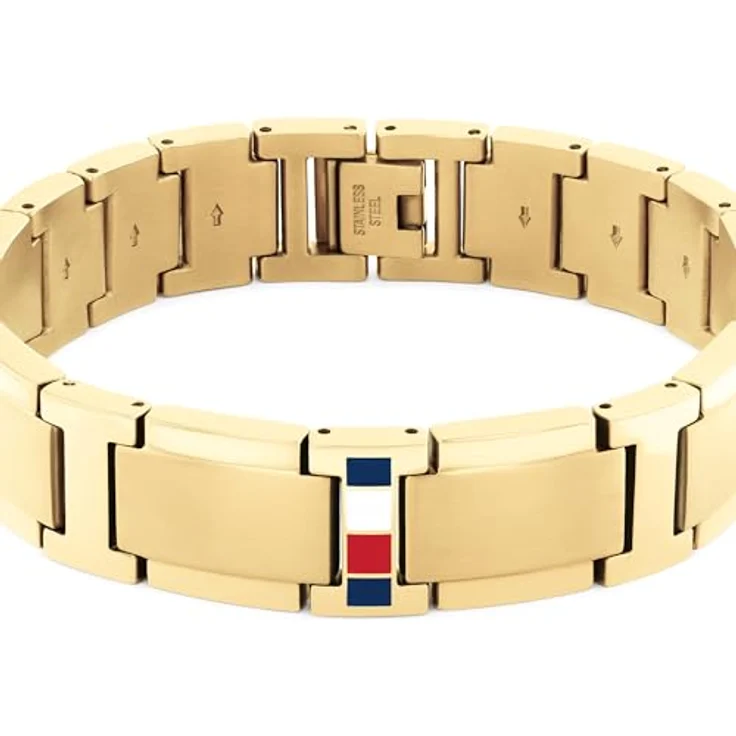 Tommy Hilfiger Gliederarmband für Herren aus Gelbgold, verstellbar mit ikonischer Flagge und robustem Design - 2790658 – Bild 2