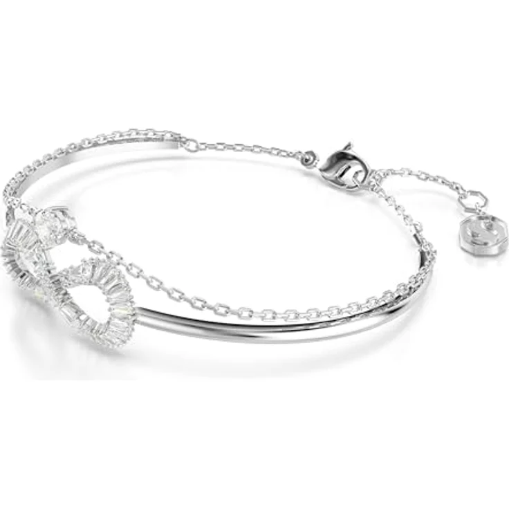 Swarovski Hyperbola Armreif, rhodinierter Damenarmreif mit Unendlichkeitssymbol und Swarovski Zirconia, klar – Bild 2
