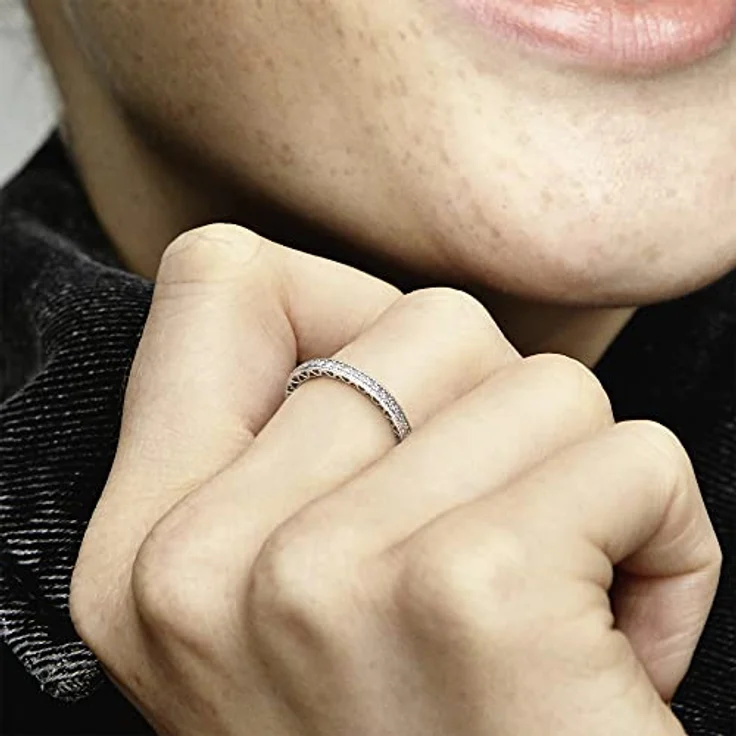 Pandora 190963CZ Damen-Ring Unendliche Herzen, 925/- Sterling Silber mit Zirkonias, Größe 54/17,2 – Bild 8