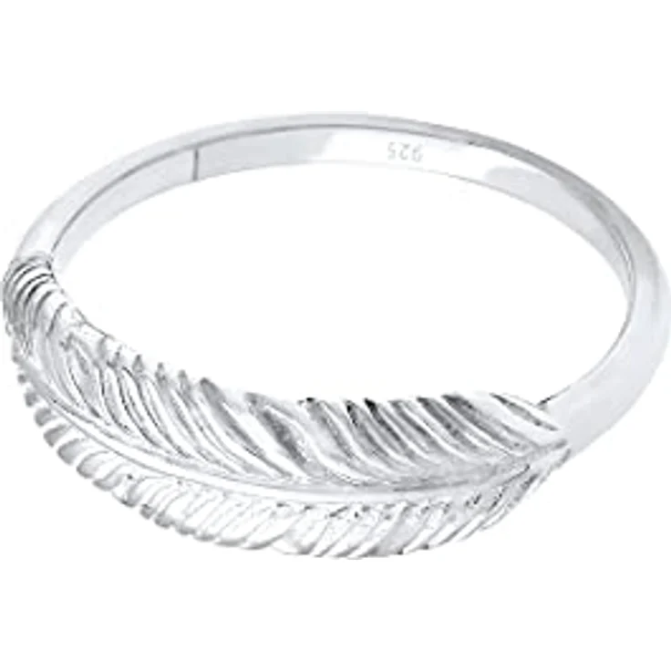 Elli Damen Ring 925 Sterling Silber, Federring im Boho Look, Gr. 58, handgefertigt, anlaufgeschützt – Bild 2