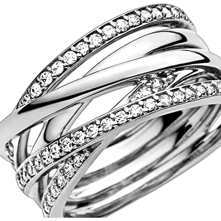 PANDORA Damen-Ring 925 Silber mit weißen Zirkonia, Größe 56 (17.8) - 190919CZ-56 – Bild 4
