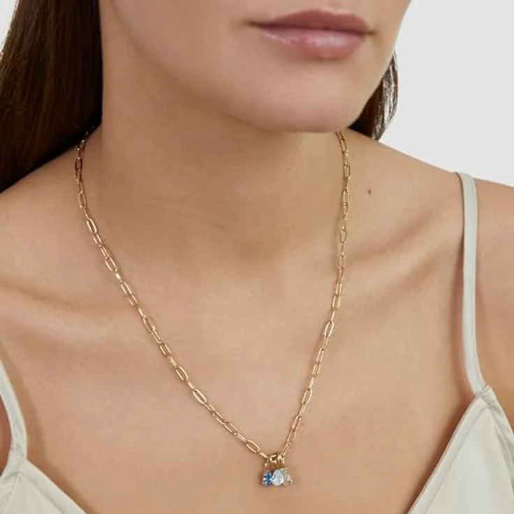 s.Oliver Necklace, elegante Gliederkette aus poliertem Edelstahl in IP Gold, 50 cm, wasserfest & hautfreundlich – Bild 2