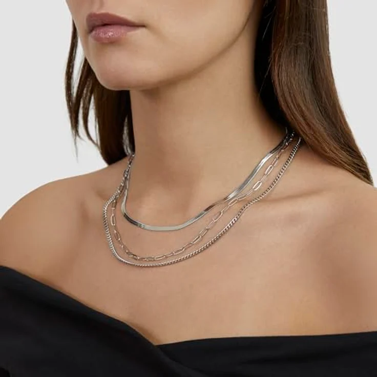 s.Oliver Panzerkette Necklace, elegante Halskette aus poliertem Edelstahl, 54 cm, silber, wasserfest & hautfreundlich – Bild 2