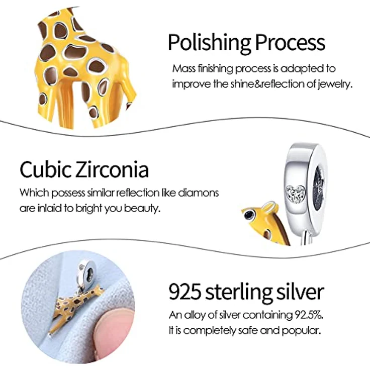 Pandach Damen Charm Anhänger, 925 Sterling Silber Beads für Armband und Halskette, kompatibel mit europäischen Charm-Armbändern, Zirkonia-Steine – Bild 5