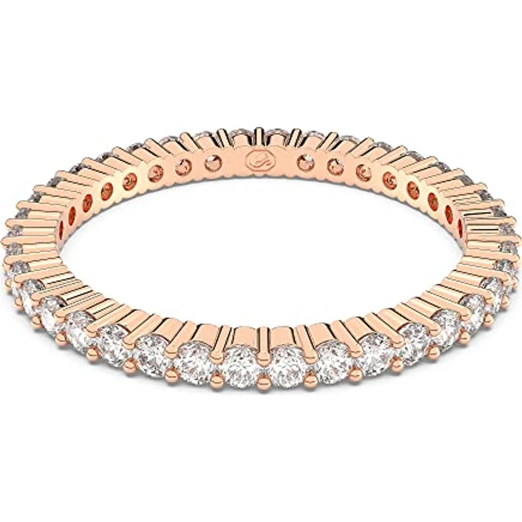 Swarovski Matrix Vittore Ring, Rosé Vergoldeter Damenring mit Strahlenden Swarovski Kristallen, Weiß – Bild 1