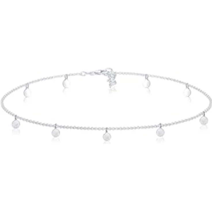 Elli Halskette Damen Choker Geo Kreis Basic Matt Coin, 925 Sterling Silber, handgefertigt und anlaufgeschützt – Bild 1