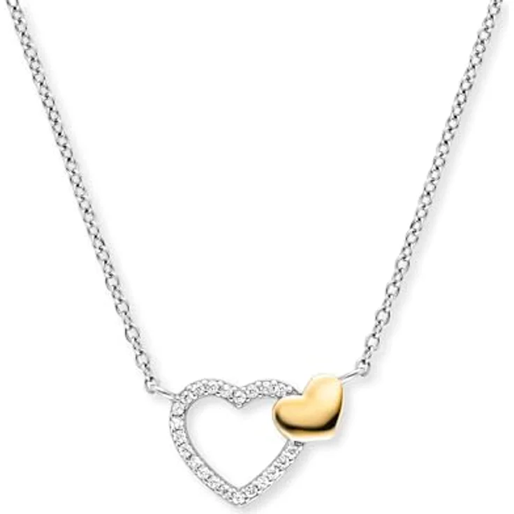 Engelsrufer Kette Bicolor Glaube, Liebe und Hoffnung, 925er Sterlingsilber mit Zirkonia, Karabinerverschluss, verstellbare Länge 40-44 cm – Bild 1