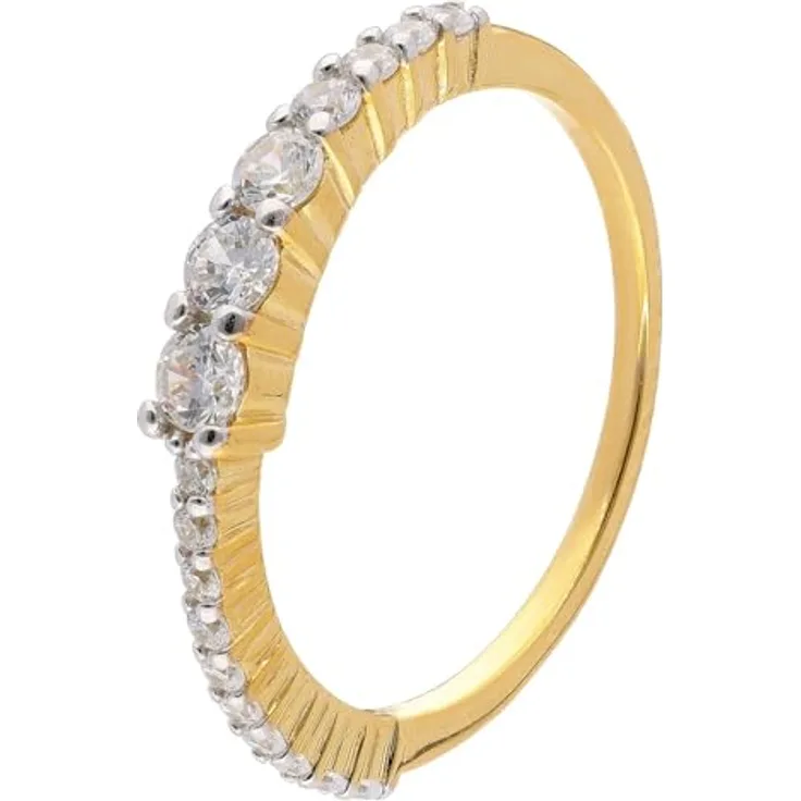 trendor Damenring Gold 333/8K Zirkonia-Ring, elegantes Schmuckstück mit strahlenden Zirkonia-Steinen, Ringgröße 52/16,6