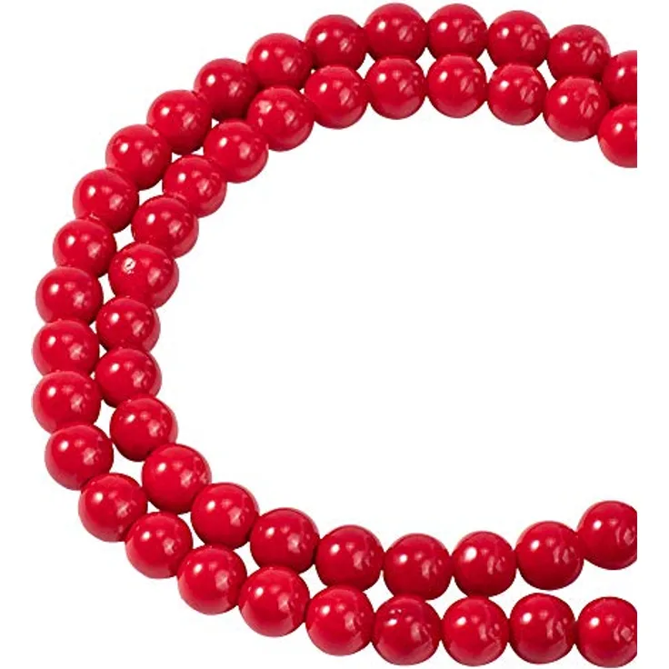 NBEADS Gefärbte Jade Perlen, rote runde Edelsteinperlen, 6 mm, 1 Strang ca. 65 Stück für DIY Schmuckherstellung