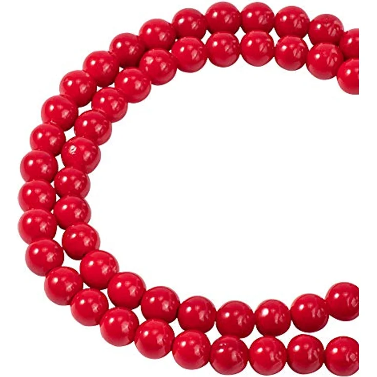 NBEADS Gefärbte Jade Perlen, rote runde Edelsteinperlen, 6 mm, 1 Strang ca. 65 Stück für DIY Schmuckherstellung – Bild 1
