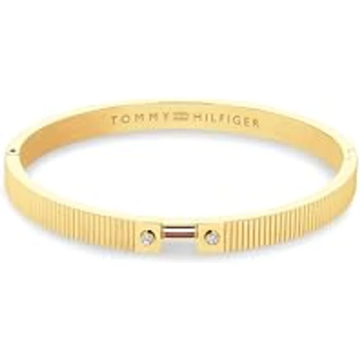 Tommy Hilfiger Jewelry Damen Armreif, Edelstahl mit Ionenplattierung in Gelbgold, verziert mit Kristallen, Scharnierverschluss - 2781048 – Bild 1